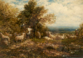 Moutons au repos; Gardant le troupeau, c.1840-80